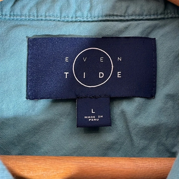 EVEN TIDE Men’s Large 100% Cotton Blue Short Sleeve Polo - Picture 5 of 7